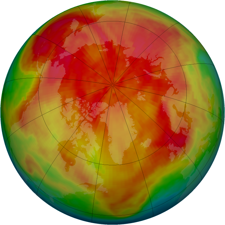Arctic ozone map for 29 March 1980